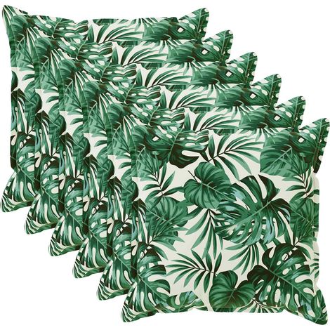 Kissenbezug 6 stk. HOUTEN Blattmuster 50 x 50 cm Polyester vidaXL