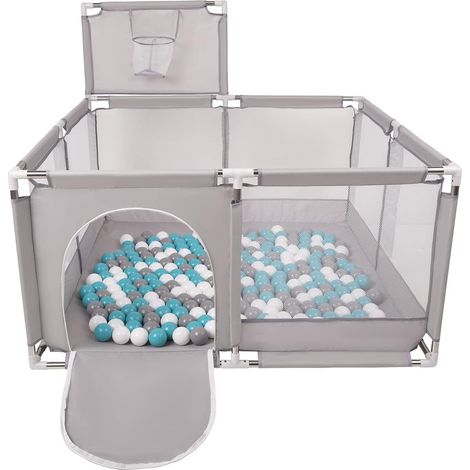Parc Bébé Avec 100 Balles Plastiques Aire De Jeu Pliable Basket