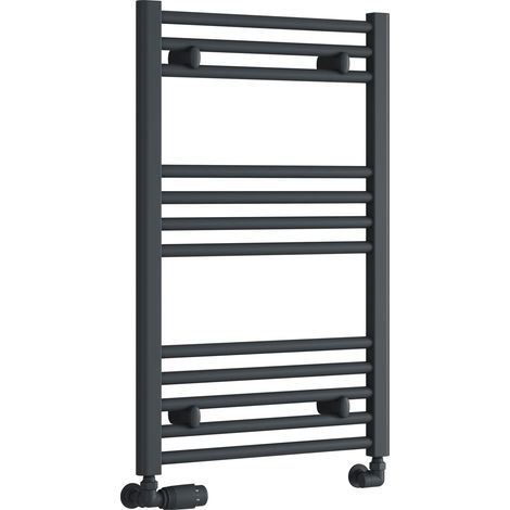 Reina Capo Straight Heated Towel Rail 800mm H x 400mm W - Anthracite (1/4)