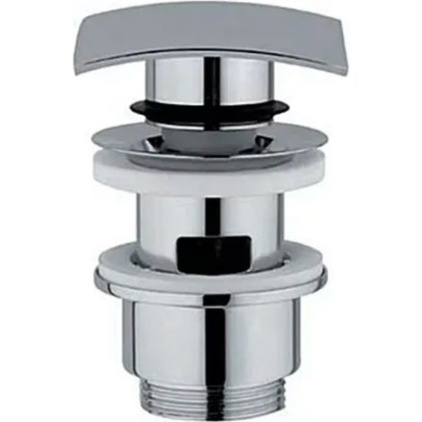 PILETTA CLIC CLAK CON TAPPO IN OTTONE QUADRATA CROMATA CON TROPPO PIENO 11/4  Idroweb