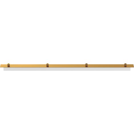 Rosone Rettangolare Metallo Ottone Satinato 4 Fori 80X4Cm