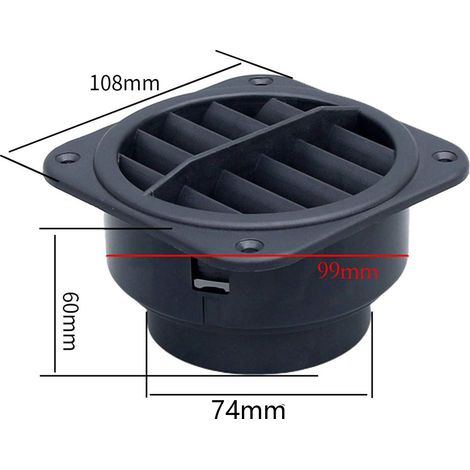 Sortie d'air chaud 75mm/60mm pour chauffage auxiliaire, accessoire de chauffage d'appoint, buse de ventilation, pièce de rechange réchauffeur additionnel (1/5)