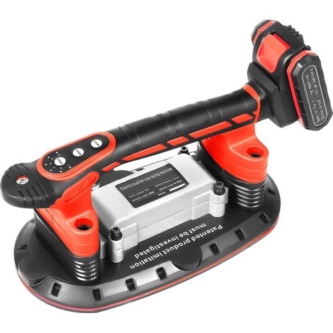 Ventouse électrique sans fil avec ventouse vibrante 6 vitesses pour mur et carrelage de sol, granit, verre, céramique, 30 à 240 cm, batterie 21 V, avec 2 batteries pour granit, verre, carrelage (1/5)