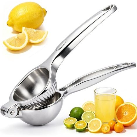 Exprimidor de cítricos, Exprimidor manual de limones, Prensa manual de frutas, Metal, Exprimidor manual de limones, Resistente para cocina, bar (1/5)