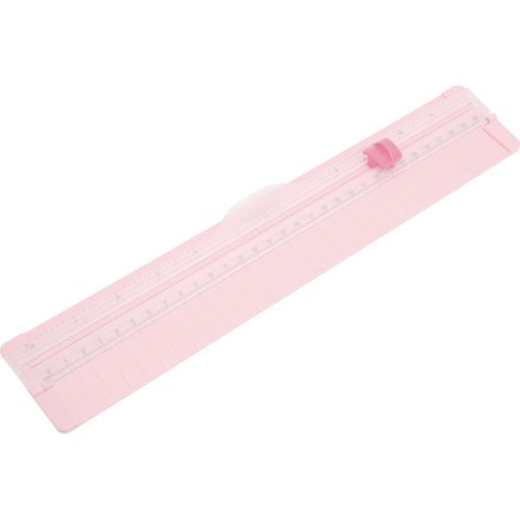 Coupe-papier portable compact DIY, lame bidirectionnelle, règle HD, rose clair, ABS, massicot scrapbooking pour photos (1/5)