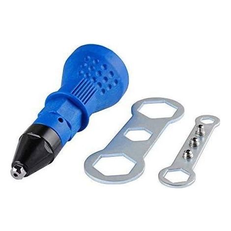 Pistolet à riveter sans fil Kit d'outils de perceuse à rivet électrique Adaptateur de rivet Insert Écrou Accessoires pour outils électriques à main (Bleu) (1/5)