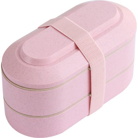 Geräumige, doppelwandige Lunchbox mit Fächern – ideal zum Teilen – für Schüler, Büroangestellte und Picknicks im Freien. (1/4)