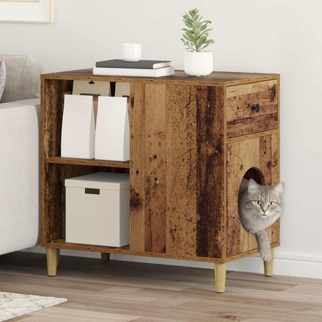 vidaXL Casa per Gatti Legno vecchio 72 x 42.5 x 70 cm
