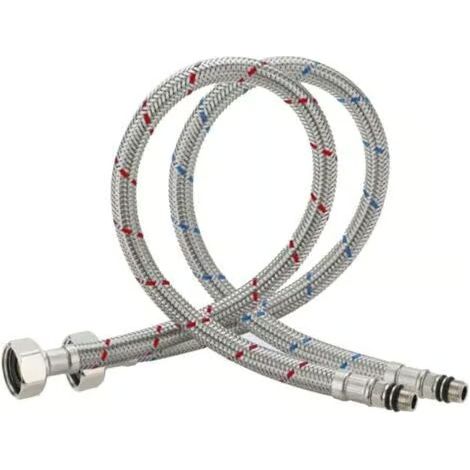 Jeu de 2 raccords flexibles pour mitigeur de cuisine/évier intégré, norme britannique, M10 x 1/2, longueur 600 mm (1/4)
