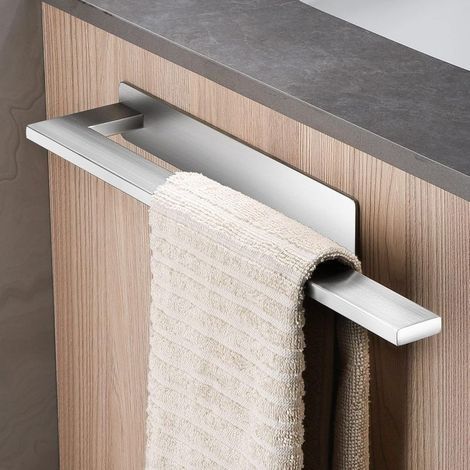 Porte-Serviettes Auto-Adhésif sans Perçage en Acier Inoxydable 304 Porte-Serviettes à Un Bras Mural Porte-Serviettes pour Toilettes Salle de Bain Cuisine Argent (1/5)