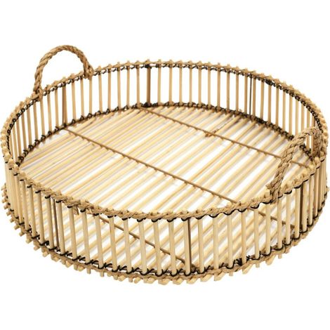 Plateau Déco en Bambou "Tressage" 40cm Naturel (1/3)