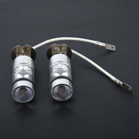 2x H3 6000K Blaue 100W LED-Lampen für Autoscheinwerfer und Nebelscheinwerfer