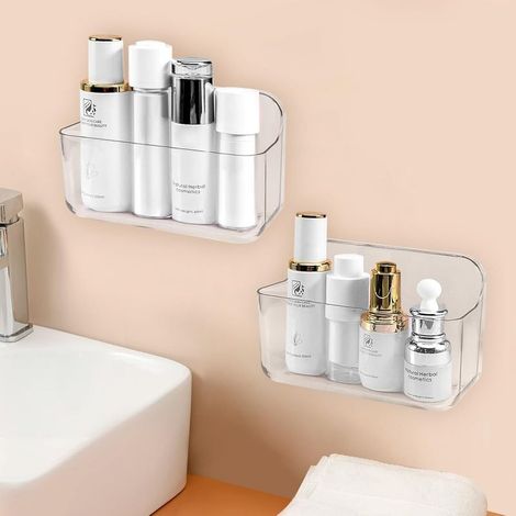 Étagère salle de bain, 2 pièces Étagère de douche sans perçage pour montage mural d'étagères de salle pour salle de bains et cuisine (1/5)
