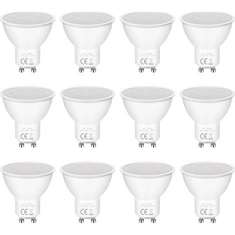 Lot de 12 Ampoules LED GU10 5 W Equivalent 50 W 3000K 400LM Angle de Lumière 120 AC 220 à 240 V Non Dimmable Sans Scintillement économie de 400 de 220 (1/4)