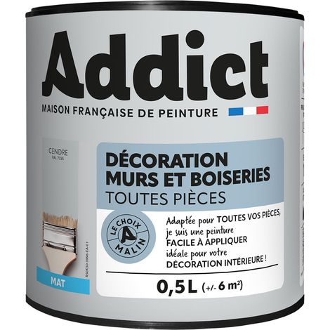 Addict Déco.m&bois Matt Asche Farbe 0,5l - Addict