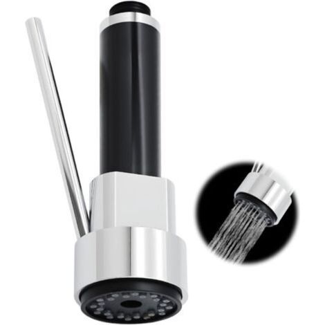 Robinet D'évier de Cuisine avec Douchette Moderne, Tête de Pulvérisation Universelle pour Évier, Kit de Remplacement, Finition Chrome, Poignée Unique, Compatible avec Cuisine et Bains