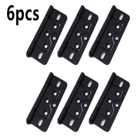 Lot de 6 Charnières à Porte Double Feuille Robustes Charnières de Meuble en Fer Noir avec Vis de Montage pour Fenêtres, Armoires et Meubles (1/4)