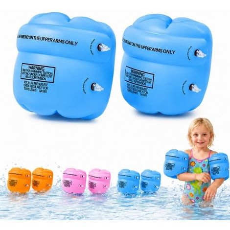 Pour les piscines de 1 à 6 ans, bras de ponton pour apprendre à nager, aide à la piscine pour enfants, plage, vacances, voyage, poids 5 - 30 kg (bleu) (1/4)