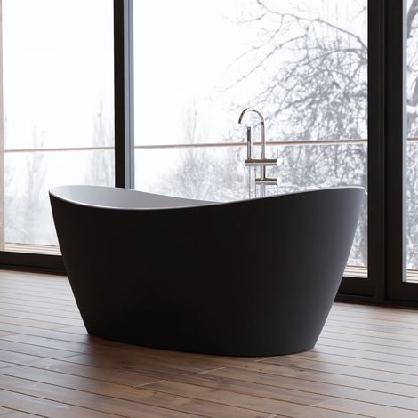 Baignoire Ilot Neroon 2.0 160 noire 160 x75 x67 cm, by SPALINA