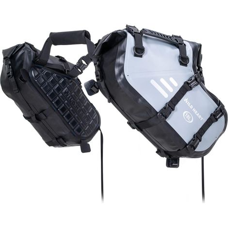 Motorrad Satteltaschen Wasserdicht 18L Paar Grau mit Reflektor (1/5)