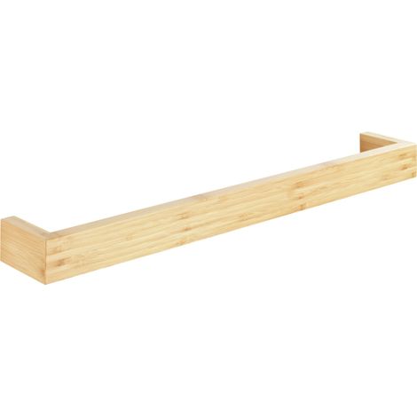 Wenko – Porte-serviettes mural en bambou 60 x 9 x 5 cm – Charge lourde – Finition naturelle – Accessoires de fixation inclus (1/7)