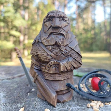 Statuette Viking Odin Thor en Résine pour Décoration Jardin Extérieur (1/5)
