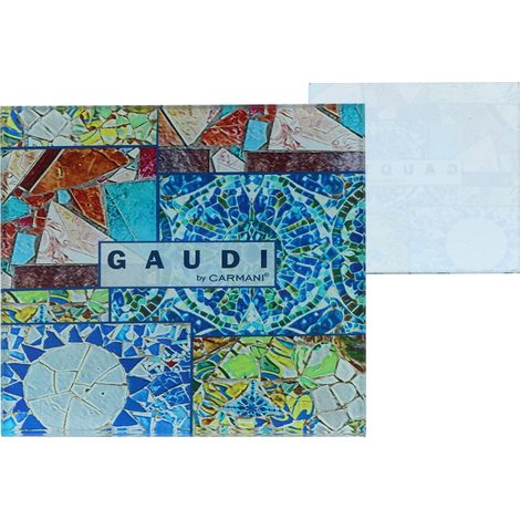 Carmani, posavasos de cristal de aproximadamente 11,5 x 11,5 cm inspirado en las pinturas de A. Gaudí (1/2)