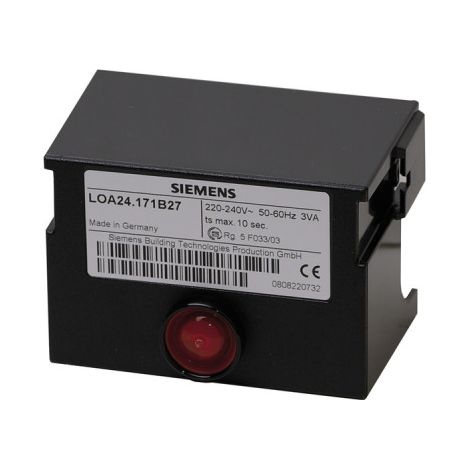 Siemens – Boîte de contrôle de chaudière pour brûleur fioul série LOA 24 – Préventilation 13" – Tension 220-240V – Fabrication Allemagne