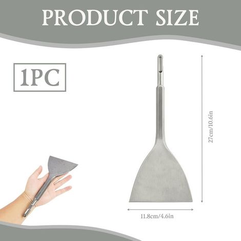 Burin Sds Plus, Burin Large Sds 280 Mm X 120 Mm, Burin Plat Sds Pour Marteau, Burin Large Sds Plus Coudé Pour Carrelage, Burin Sds Pour Perceuse Sds Plus, Burin Démolition Béton Mur Sol (1/5)