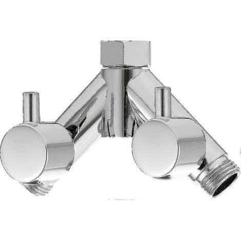 Robinet inverseur de douche en laiton chromé, 1/2 pouce, 2 voies (1/4)