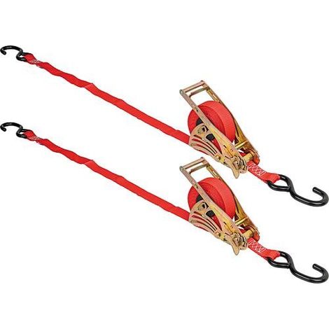 Sangle d'arrimage avec mécanisme rétracteur 25mm 400 kg 4,2m Cond. 2 pièces