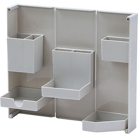 Boîte de Rangement Magnétique Bureau Portable pour Fournitures de Bureau Gris (1/2)