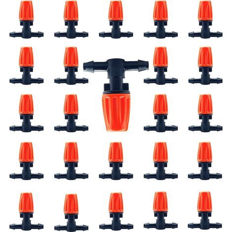 Pack of 24 adjustable nozzle sprayers (fully formed) with 4/7 flat nozzle for irrigation system (1/5)