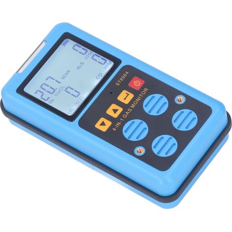 Rilevatore di gas 4 in 1: CO, H2S, O2, LEL. Misurazione accurata, allarme sonoro, luminoso e a vibrazione, display retroilluminato. (1/5)