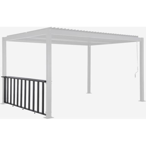 Ringhiera bassa 3m in alluminio per pergola bioclimatica
