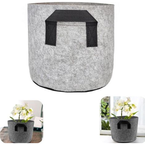 Sac de culture en feutre 80 x 50 cm - pot de plantation avec poignée pour légumes, gris (1/5)