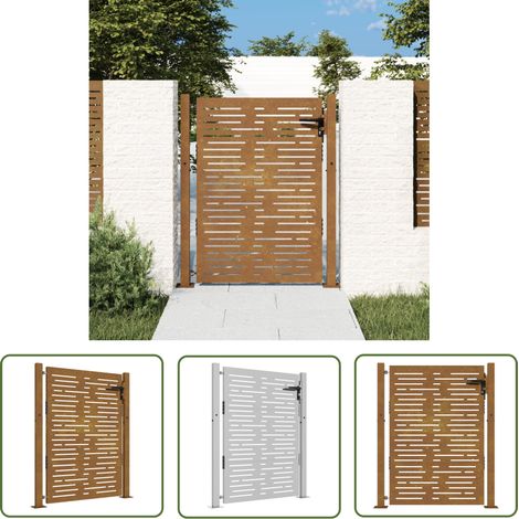 The Living Store Gartentor 105x130 cm Cortenstahl Quadratisches Design - Cortenstahl Tor - Gartentor - Metalltor - Rustikales Tor - Designer Tor (1/5)