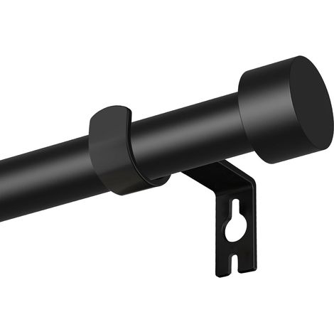 Tringle à rideau noire - 1 pièce - Métal 16 mm - Longueur réglable 63-143 cm - Salon chambre cuisine - Finition mate (1/5)