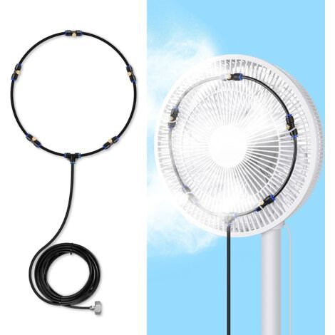 Système de brumisation pour jardin et extérieur : brumisation de 6 m (20 pieds) + 5 buses de brumisation + adaptateur en laiton de 19 mm (3/4 po) pour trampoline de jardin et serre (1/5)