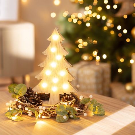 Albero di Natale LED Wood con Batteria Naturale