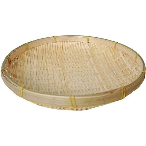 Passoire de service ronde en bambou faite main, récipient pour pique-nique et autres articles, décoration pour la maison-26cm (1/5)