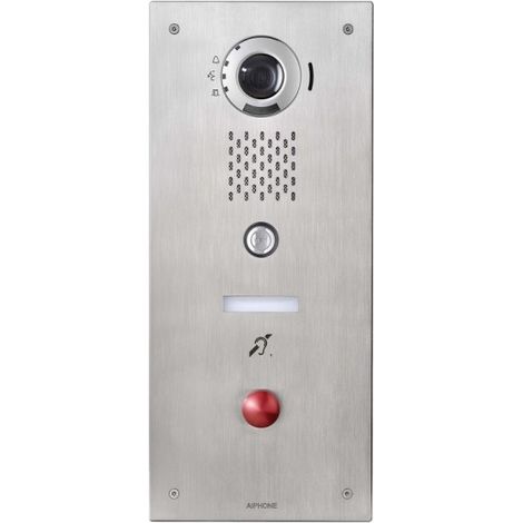 Platine IP, 1BP normal + 1 BP d'urgence rouge champignon pour centres de secours - AIPHONE IXDVFLBPR