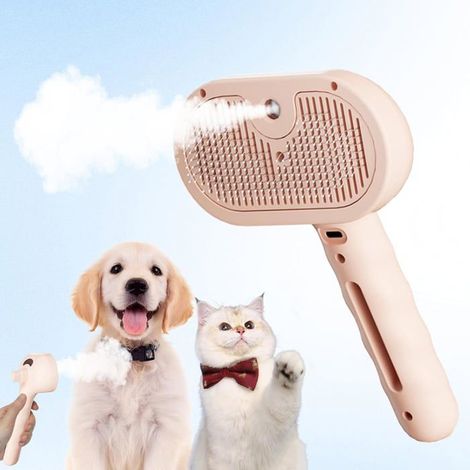 Safe Puppy Brosse,3 En 1 Brosse Safepuppy,Brosse à Vapeur - Toilettage Express Sans Douleur,Brosse Anti Poils Chats Avec (1/5)
