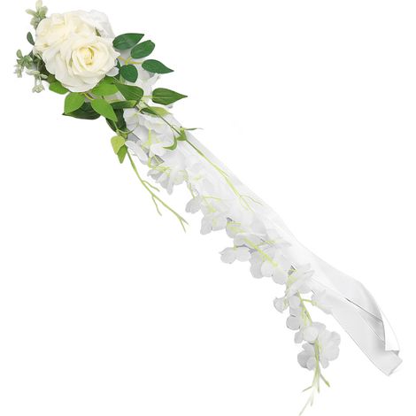 Décoration florale artificielle réaliste et réaliste pour le dossier de chaise de mariage : rose élégante à plusieurs couches, référence 17048 (1/5)