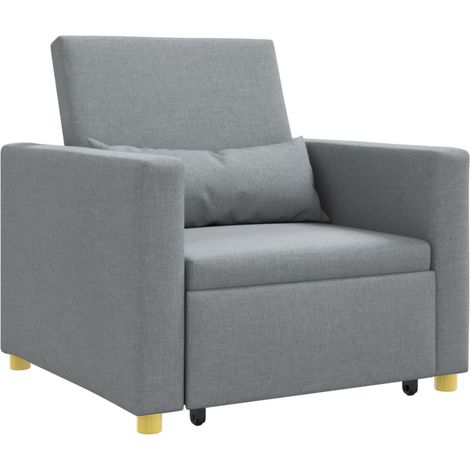 Maison Exclusive - Divano letto estraibile singolo Grigio chiaro 90 x 165 x 87 cm