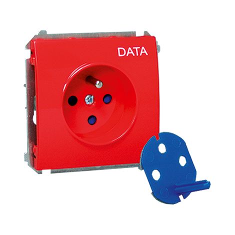 Prise Simple - Rouge - 1 Prise - Grounding - Installation Facile (1/5)