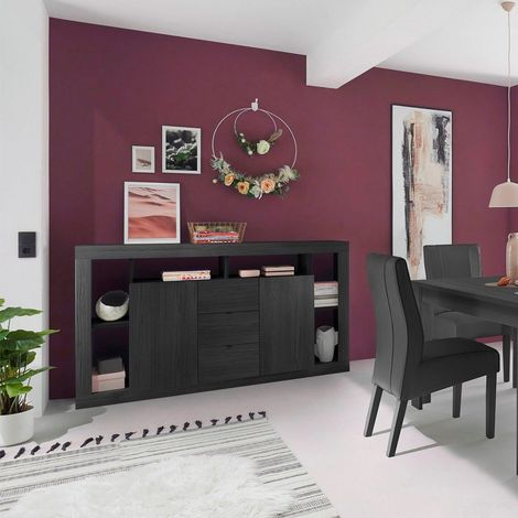 Madia 2 ante e 3 cassetti linea Verona finitura Nero Frassinato (1/5)