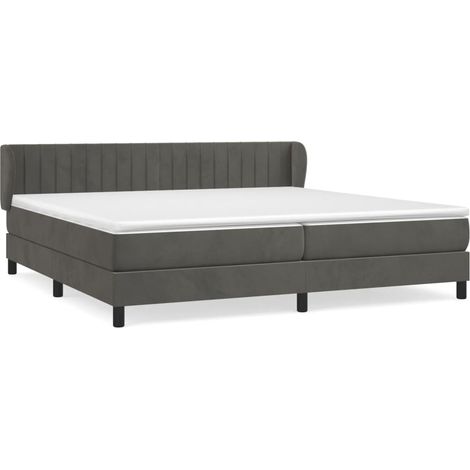 Maison Exclusive - Giroletto a Molle con Materasso Grigio Scuro 200x200 cm Velluto (1/5)