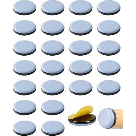 24 Pièces Patins Glisseurs en Autocollants Ø20mm, Patins de Meubles Lourds pour Protection Parquet et Carrelage, Autoadhésifs pour Déplacement Facile des Tables,Chaises et Canapés (1/5)