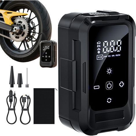 Gonfleur De Pneus Compresseur D'Air Portable, Gonfleur Sans Fil, Pompe Rechargeable avec Affichage Numérique pour Camping, Véhicule, Voyage en Voiture, Maison, Trajet Quotidien, Conduite Longue Distan (1/5)